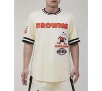 Pro Standard Mens NFL Cleveland Browns Retro Classics Short Sleeve Tee Eggshell/Brown M