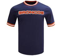 Pro Standard Mens NFL Denver Broncos Classic Chenille Short Sleeve Tee Midnight Navy M