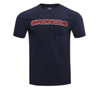 Pro Standard Mens NFL Denver Broncos Classic Chenille Short Sleeve Tee Midnight Navy S