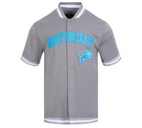 Pro Standard Mens NFL Detroit Lions Classic Chenille Button Down Gray 3XL