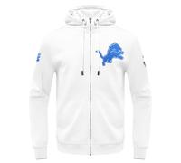Pro Standard Mens NFL Detroit Lions Classic Chenille Full Zip Hoodie White S