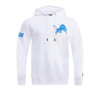 Pro Standard Mens NFL Detroit Lions Classic Chenille Pull Over Hoodie White S