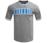 Pro Standard Mens NFL Detroit Lions Classic Chenille Short Sleeve Tee Gray M