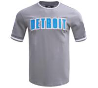 Pro Standard Mens NFL Detroit Lions Classic Chenille Short Sleeve Tee Gray S