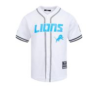 Pro Standard Mens NFL Detroit Lions Mesh Button Down Top White/Black/White 2XL