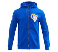 Pro Standard Mens NFL Los Angeles Rams Classic Chenille Full Zip Hoodie Royal Blue S