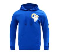 Pro Standard Mens NFL Los Angeles Rams Classic Chenille Pull Over Hoodie Royal Blue L