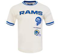 Pro Standard Mens NFL Los Angeles Rams Retro Classics Short Sleeve Tee Eggshell/Royal Blue XL