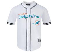 Pro Standard Mens NFL Miami Dolphins Mesh Button Down Top White/Black/White XL