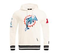 Pro Standard Mens NFL Miami Dolphins Retro Classics Pull Over Hoodie Eggshell/Black Xl