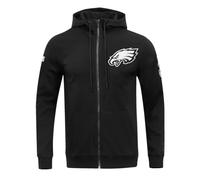 Pro Standard Mens NFL Philadelphia Eagles Classic Chenille Full Zip Hoodie Black M