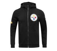 Pro Standard Mens NFL Pittsburgh Steelers Classic Chenille Full Zip Hoodie Black 2Xl