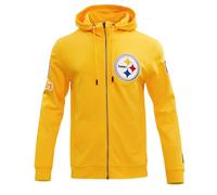 Pro Standard Mens NFL Pittsburgh Steelers Classic Chenille Full Zip Hoodie Yellow L