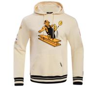 Pro Standard Mens NFL Pittsburgh Steelers Retro Classics Pull Over Hoodie Eggshell/Black 2Xl