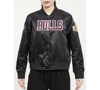 Pro Standard Women's NBA Chicago Bulls Classic Chenille Satin Jacket, Black, M