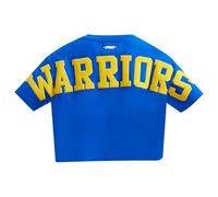 Pro Standard Womens NBA Golden State Warriors Wingspan Short Sleeve Boxy Tee Royal Blue L
