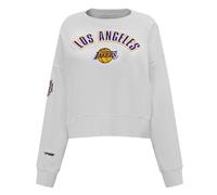 Pro Standard Womens NBA Los Angeles Lakers Classic Chenille Crewneck Sweatshirt White 2XL