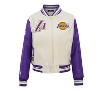 Pro Standard Womens NBA Los Angeles Lakers Retro Classics Varsity Jacket Eggshell/Purple M