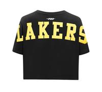 Pro Standard Womens NBA Los Angeles Lakers Wingspan Short Sleeve Boxy Tee Black M