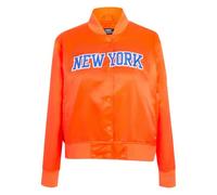 Pro Standard Womens NBA New York Knicks Classic Chenille Satin Jacket Orange XS