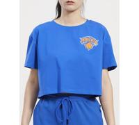 Pro Standard Womens NBA New York Knicks Classic Chenille Short Sleeve Boxy Tee Royal Blue XL