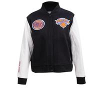 Pro Standard Womens NBA New York Knicks Classic Chenille Varsity Jacket Black/White L