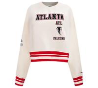 Pro Standard Womens NFL Atlanta Falcons Retro Classics Crewneck Sweatshirt Eggshell/Red M