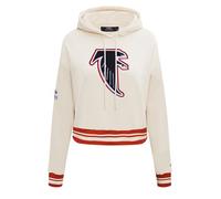 Pro Standard Womens Nfl Atlanta Falcons Retro Classics Cropped Pullover Hoodie Eggshell/Red L