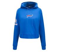 Pro Standard Womens NFL Buffalo Bills Classic Chenille Cropped Pullover Hoodie Royal Blue L