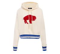 Pro Standard Womens Nfl Buffalo Bills Retro Classics Cropped Pullover Hoodie Eggshell/Royal Blue Xl
