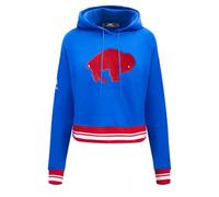 Pro Standard Womens NFL Buffalo Bills Retro Classics Cropped Pullover Hoodie Royal Blue/Red L