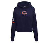 Pro Standard Womens NFL Chicago Bears Classic Chenille Cropped Pullover Hoodie Midnight Navy S