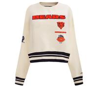 Pro Standard Womens NFL Chicago Bears Retro Classics Crewneck Sweatshirt Eggshell/Midnight Navy Xl