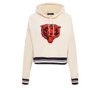 Pro Standard Womens Nfl Chicago Bears Retro Classics Cropped Pullover Hoodie Eggshell/Midnight Navy Xs