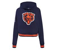 Pro Standard Womens Nfl Chicago Bears Retro Classics Cropped Pullover Hoodie Midnight Navy/Orange/Midnight Navy Xl