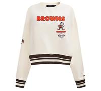 Pro Standard Womens NFL Cleveland Browns Retro Classics Crewneck Sweatshirt Eggshell/Brown Xs
