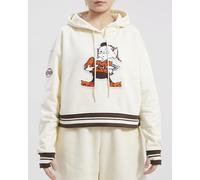 Pro Standard Womens NFL Cleveland Browns Retro Classics Cropped Pullover Hoodie Eggshell/Brown L