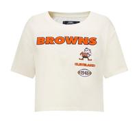 Pro Standard Womens NFL Cleveland Browns Retro Classics Short Sleeve Boxy Tee Eggshell M