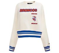 Pro Standard Womens NFL Denver Broncos Retro Classics Crewneck Sweatshirt Eggshell/Royal Blue S
