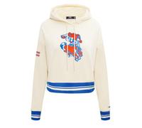 Pro Standard Womens Nfl Denver Broncos Retro Classics Cropped Pullover Hoodie Eggshell/Royal Blue S
