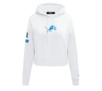 Pro Standard Womens NFL Detroit Lions Classic Chenille Cropped Pullover Hoodie White Xl