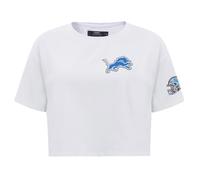 Pro Standard Womens NFL Detroit Lions Classic Chenille Short Sleeve Boxy Tee White L