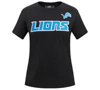 Pro Standard Womens NFL Detroit Lions Classic Chenille Short Sleeve Slim Tee Black Xs