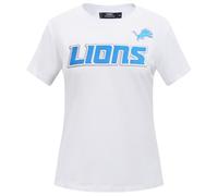 Pro Standard Womens NFL Detroit Lions Classic Chenille Short Sleeve Slim Tee White L