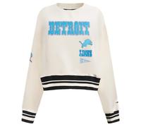 Pro Standard Womens NFL Detroit Lions Retro Classics Crewneck Sweatshirt Eggshell/Black Xl