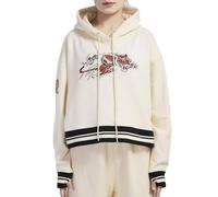 Pro Standard Womens Nfl Detroit Lions Retro Classics Cropped Pullover Hoodie Eggshell/Black S