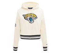 Pro Standard Womens Nfl Jacksonville Jaguars Retro Classics Cropped Pullover Hoodie Eggshell/Black S