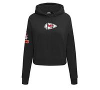 Pro Standard Womens NFL Kansas City Chiefs Classic Chenille Cropped Pullover Hoodie Black Xl