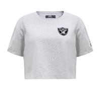 Pro Standard Womens NFL Las Vegas Raiders Classic Chenille Short Sleeve Boxy Tee Heather Grey M
