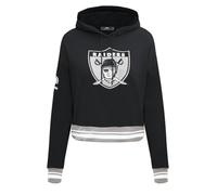 Pro Standard Womens NFL Las Vegas Raiders Retro Classics Cropped Pullover Hoodie Black/Gray Xl
